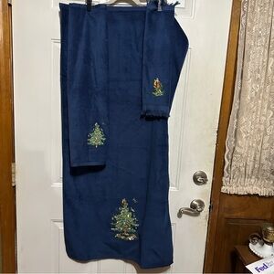 VTG Grand Prix Avanti Christmas Tree Embroidered Bath,Hand & Finger Towels Set-3